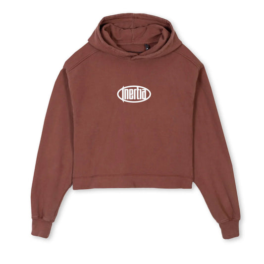 Oversized Cropped Hoodie Rust